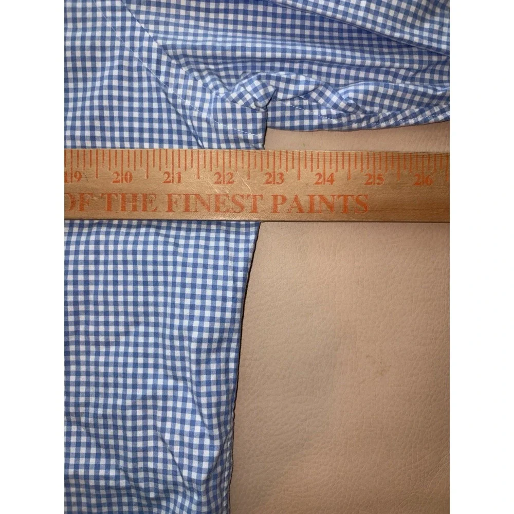 Polo Ralph Lauren Light Blue White Gingham Check Button Down Mens Large